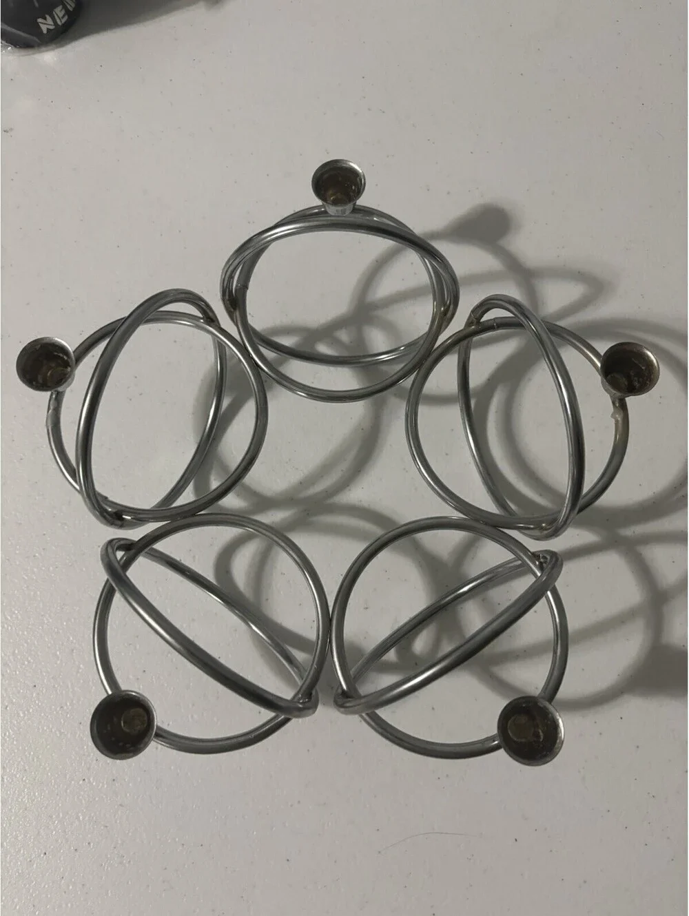 Vintage 1970’s Space Age Chrome Loop Taper Candle Holder Holds 5 Candles